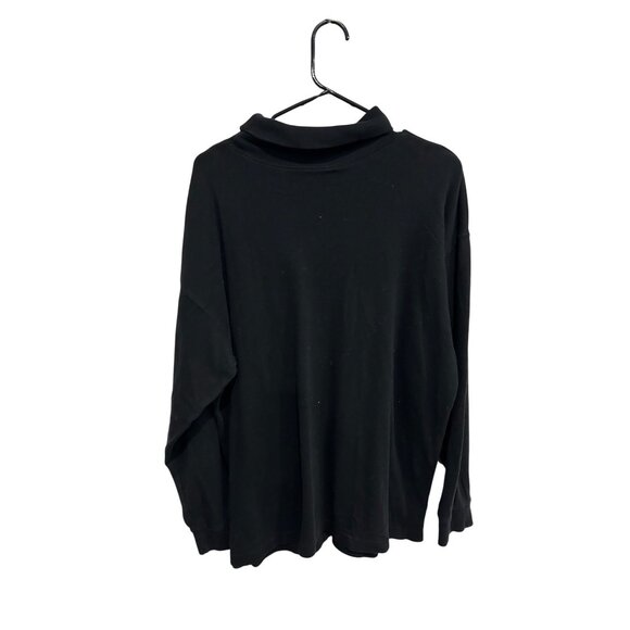1830 Turtleneck Pullover Top Black Sz XL Long Sleeve Cotton Knit Contemporary - Picture 2 of 9